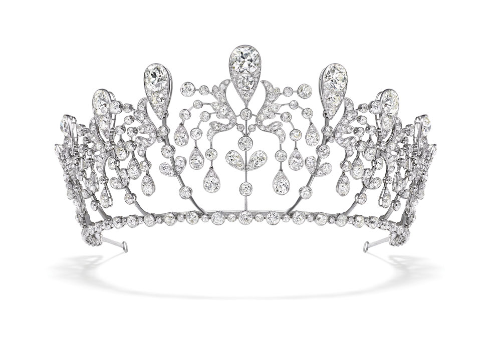The platinum and diamond Bourbon-Parme tiara from 1919